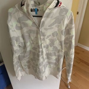 White bathing ape shark hoodie